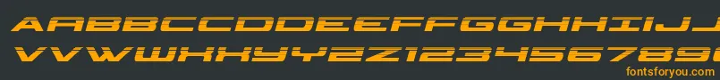 Fonte classiccobrahalfital – fontes laranjas em um fundo preto