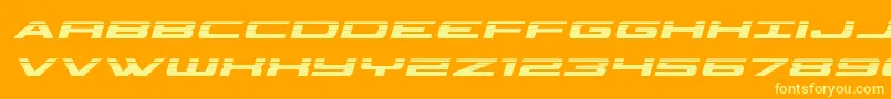 Czcionka classiccobrahalfital – żółte czcionki na pomarańczowym tle