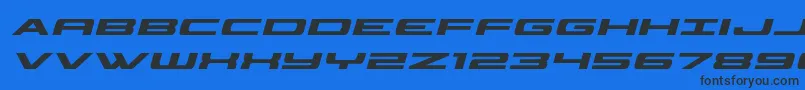 classiccobraital Font – Black Fonts on Blue Background