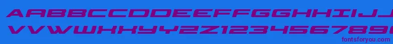 classiccobraital-Schriftart – Violette Schriften auf blauem Hintergrund