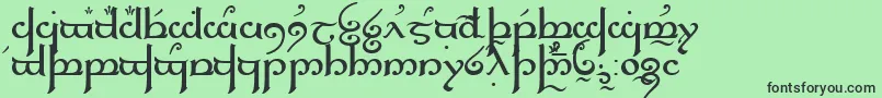 フォントElfica – 緑の背景に黒い文字