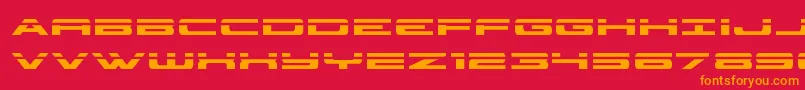 フォントclassiccobralaser – 赤い背景にオレンジの文字