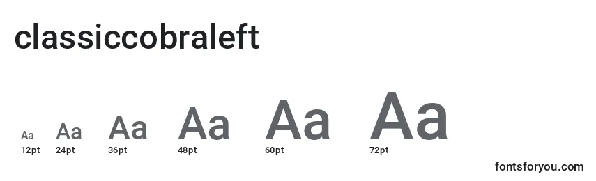 Размеры шрифта Classiccobraleft (123562)