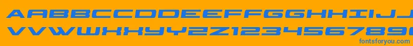 Fonte classiccobrasemital – fontes azuis em um fundo laranja