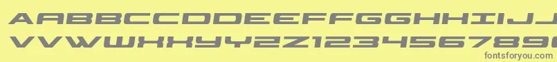 フォントclassiccobrasemital – 黄色の背景に灰色の文字