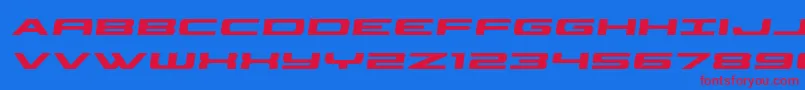 classiccobrasemital-Schriftart – Rote Schriften auf blauem Hintergrund