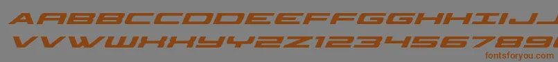 Czcionka classiccobrasuperital – brązowe czcionki na szarym tle