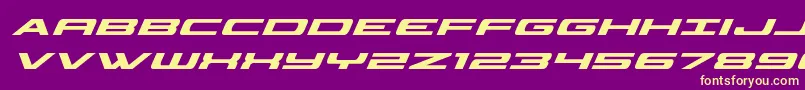 classiccobrasuperital Font – Yellow Fonts on Purple Background