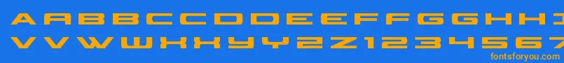 classiccobratitle Font – Orange Fonts on Blue Background