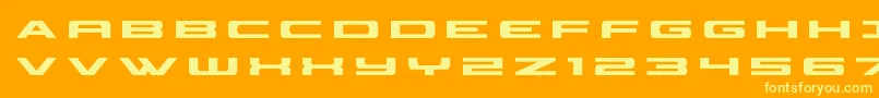 classiccobratitle-Schriftart – Gelbe Schriften auf orangefarbenem Hintergrund