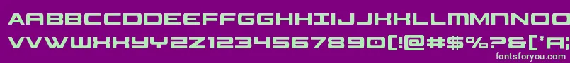 フォントclassiccobraxtracond – 紫の背景に緑のフォント