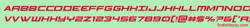 classiccobraxtracondital Font – Red Fonts on Green Background