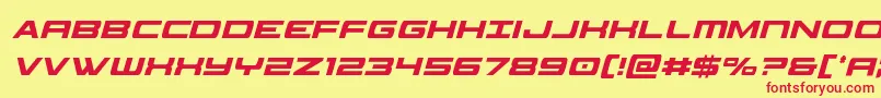 classiccobraxtracondital Font – Red Fonts on Yellow Background