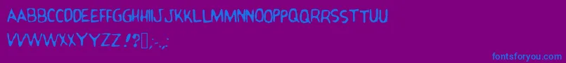 ClassicComicsClub Font – Blue Fonts on Purple Background