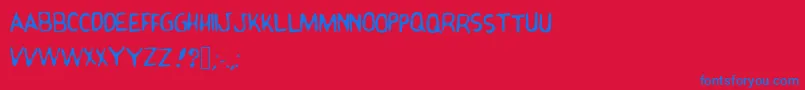 ClassicComicsClub Font – Blue Fonts on Red Background