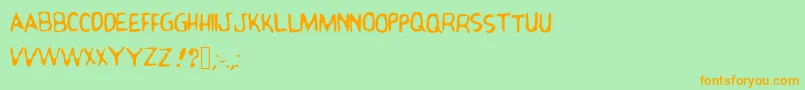 ClassicComicsClub Font – Orange Fonts on Green Background