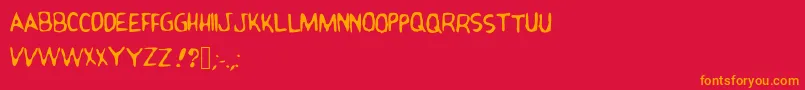 ClassicComicsClub Font – Orange Fonts on Red Background