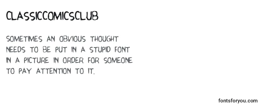 Schriftart ClassicComicsClub