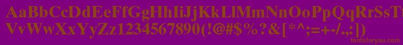 TimestenltstdBold Font – Brown Fonts on Purple Background