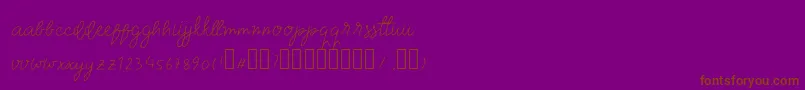 classwk-Schriftart – Braune Schriften auf violettem Hintergrund