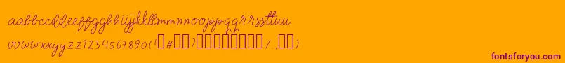 classwk Font – Purple Fonts on Orange Background