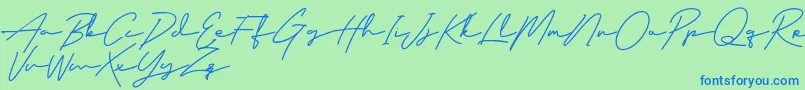 ClassyBeautiful Font – Blue Fonts on Green Background