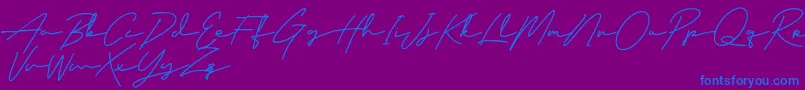ClassyBeautiful Font – Blue Fonts on Purple Background