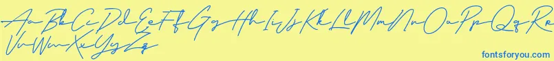 ClassyBeautiful Font – Blue Fonts on Yellow Background