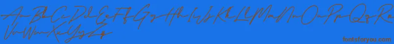 ClassyBeautiful Font – Brown Fonts on Blue Background