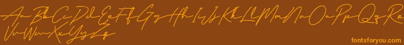 ClassyBeautiful Font – Orange Fonts on Brown Background