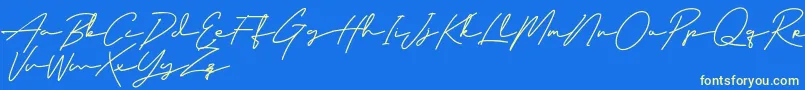 ClassyBeautiful-Schriftart – Gelbe Schriften auf blauem Hintergrund