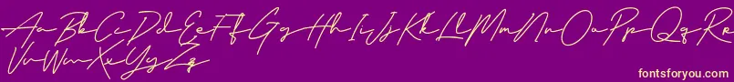 ClassyBeautiful-Schriftart – Gelbe Schriften auf violettem Hintergrund