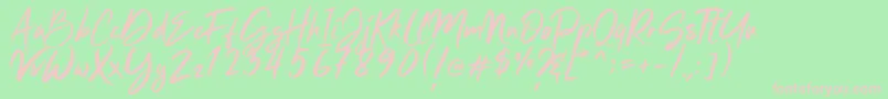 Clattering Font – Pink Fonts on Green Background