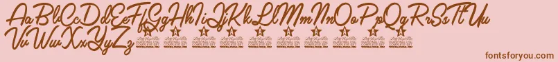 Claudia Personal Use Font – Brown Fonts on Pink Background