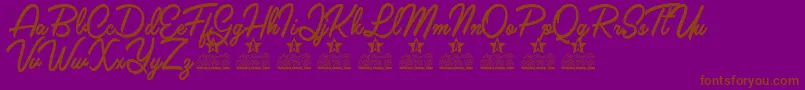 Fonte Claudia Personal Use – fontes marrons em um fundo roxo