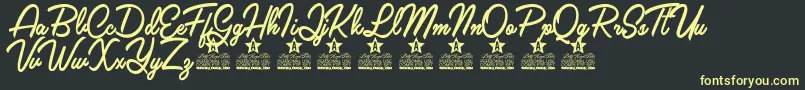 Claudia Personal Use Font – Yellow Fonts on Black Background
