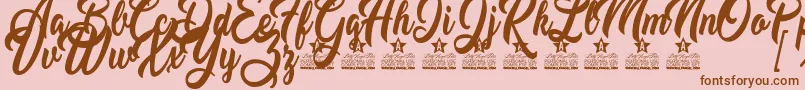 Claudina Personal Use Font – Brown Fonts on Pink Background