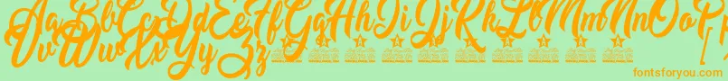 Claudina Personal Use Font – Orange Fonts on Green Background