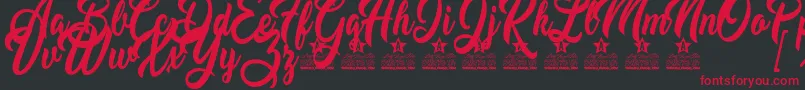 Claudina Personal Use Font – Red Fonts on Black Background