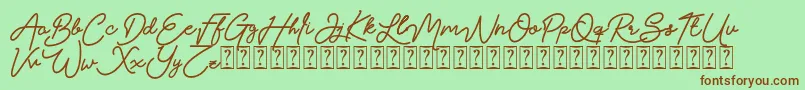 Claudya DEMO Font – Brown Fonts on Green Background