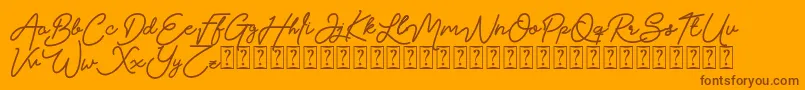 Claudya DEMO Font – Brown Fonts on Orange Background