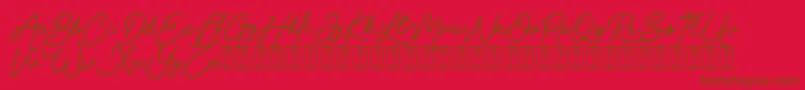 Claudya DEMO Font – Brown Fonts on Red Background