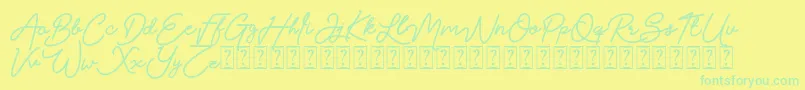 Claudya DEMO Font – Green Fonts on Yellow Background