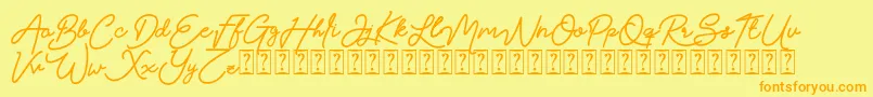Claudya DEMO Font – Orange Fonts on Yellow Background