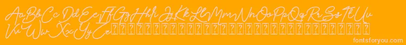 Claudya DEMO Font – Pink Fonts on Orange Background