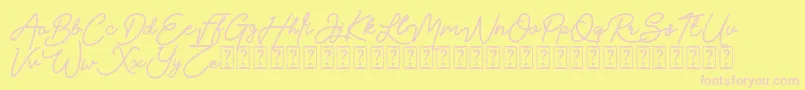 Claudya DEMO Font – Pink Fonts on Yellow Background