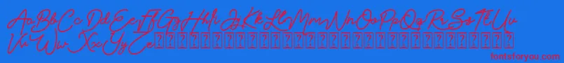 Claudya DEMO Font – Red Fonts on Blue Background