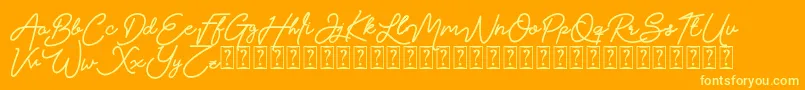 Claudya DEMO Font – Yellow Fonts on Orange Background