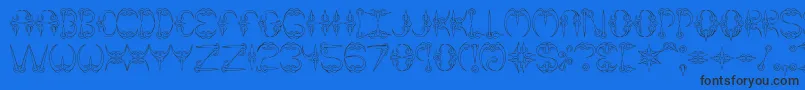 フォントclaw1 – 黒い文字の青い背景