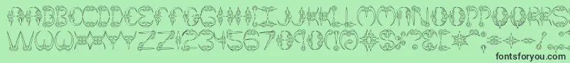 claw1 Font – Black Fonts on Green Background